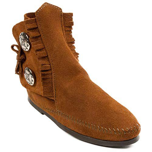 Minnetonka Men's Two Button Hardsole BootBrown