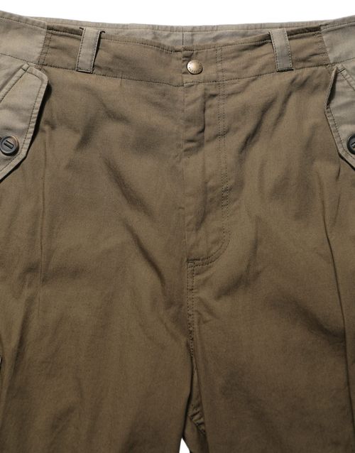 Cotton-Elastane Straight-Leg Cargo Pants — Brown