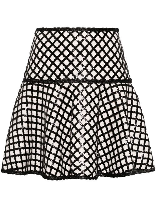 Sequined bouclé skirt - White