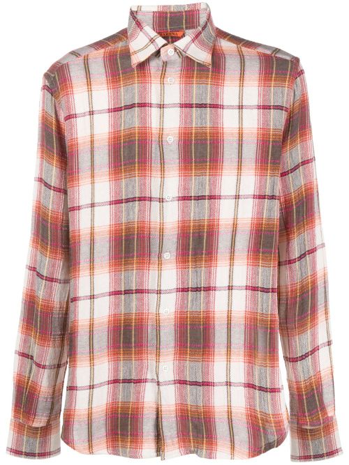 Plaid Cotton Blend Shirt — Pink