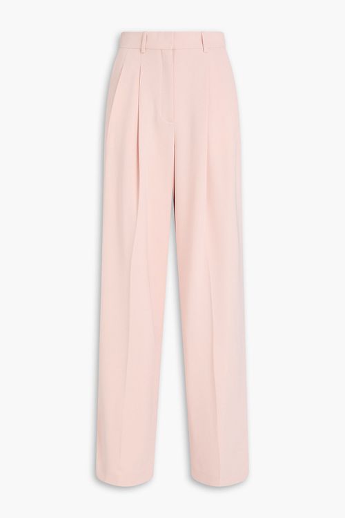 Pleated crepe wide-leg pants - Pink - US 10