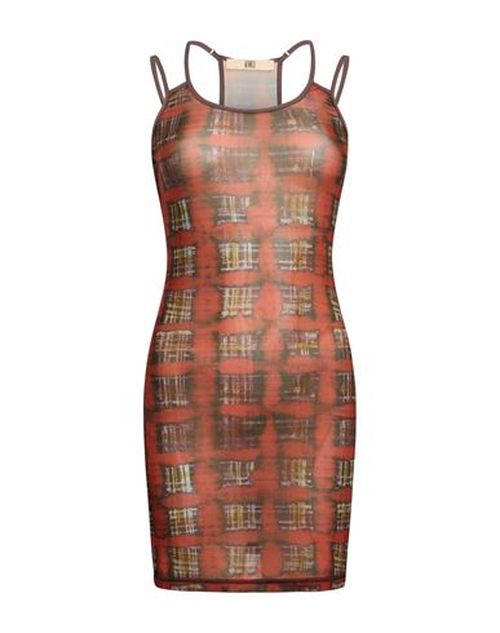 Woman Mini dress Rust Size S Polyester, Elastane