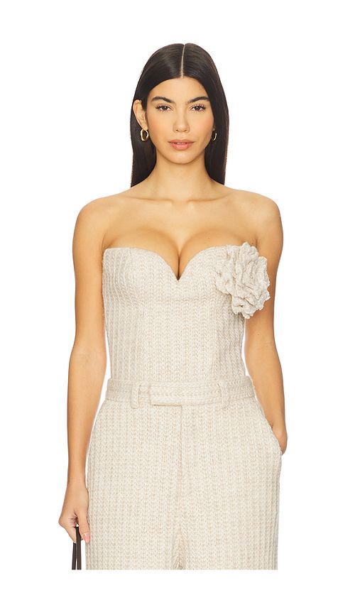 GIUSEPPE DI MORABITO Rosette Strapless Top in Beige. 44. Also , 38, 40