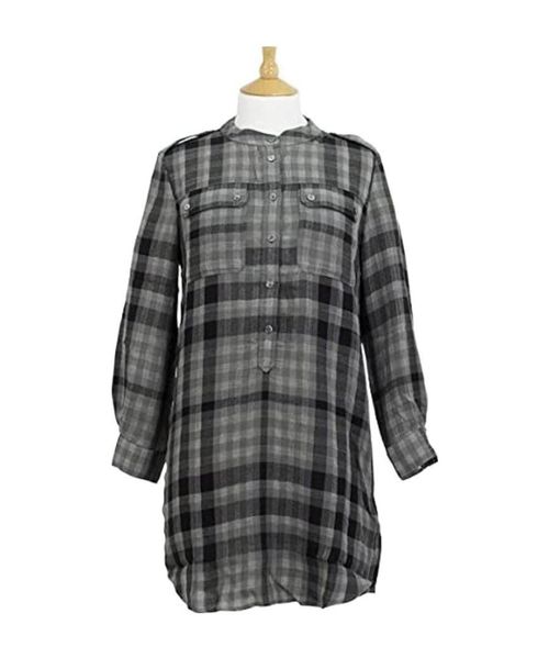 Plaid long-sleeved shirt