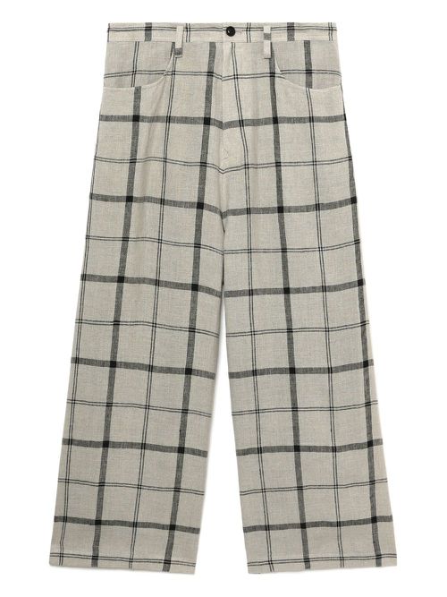 Y's checked trousers - Neutrals