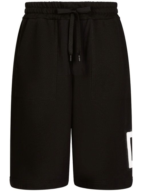 Logo-print cotton-blend track shorts - Black