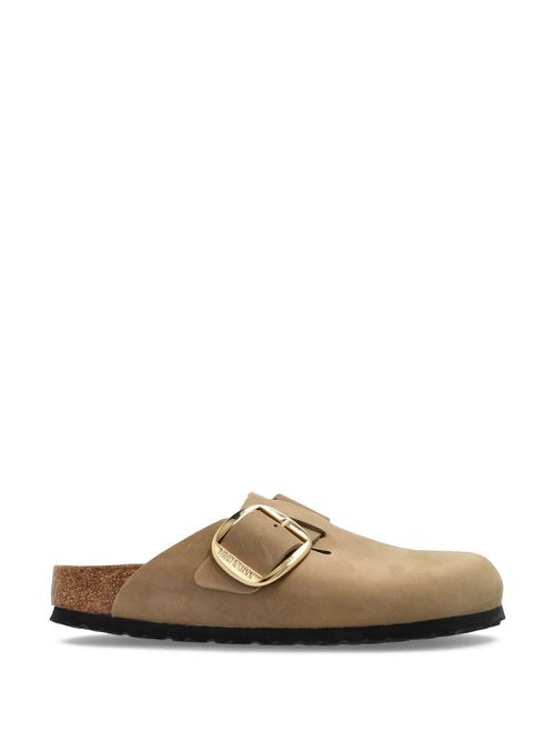Boston Big Buckle suede mules - Brown