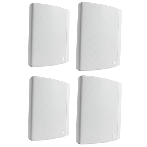 Dymension AW-650 All-Weather Outdoor Speaker Bundle (White, Pair) - 6.5" Two-Way Surface Mount Speakers, IP66 Weatherproof (4 Speaker Bundle)