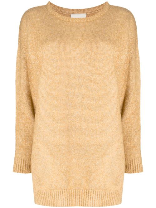 Fine-knit cotton sweatshirt - Brown