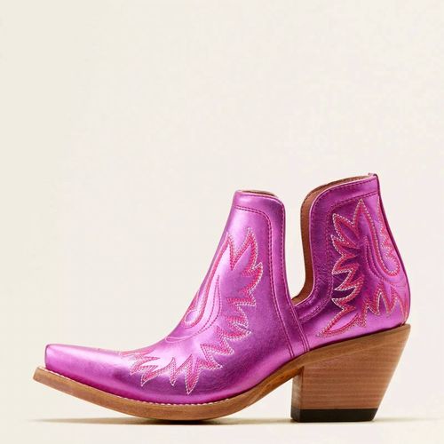 Women's Dixon X Toe Western Bootie In Electric Pink