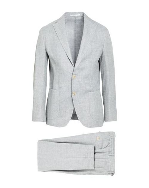 Platinum Man Suit Grey Size 40 Linen, Wool, Silk