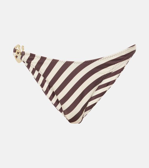 Spiral striped bikini bottoms