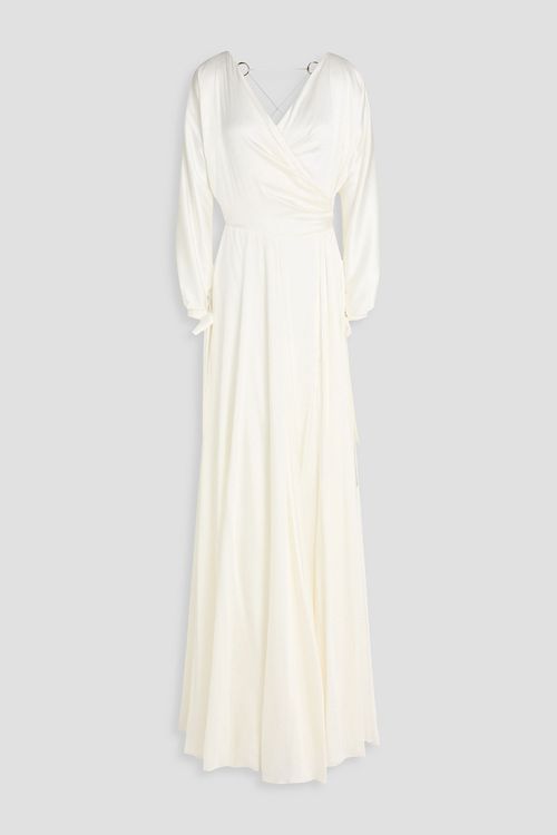 Wrap-effect satin gown - White - IT 42