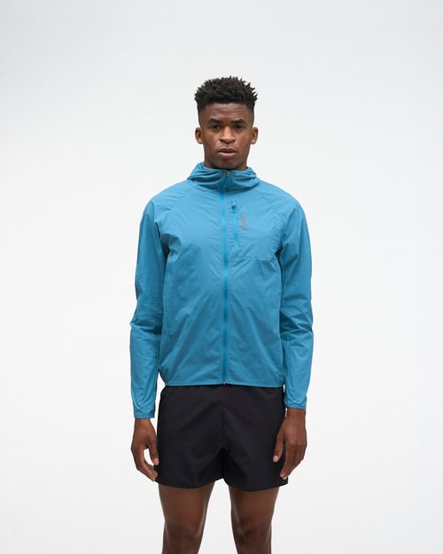HOKA Men's SkyFlow Wind Jacket in Night Glow Blue
