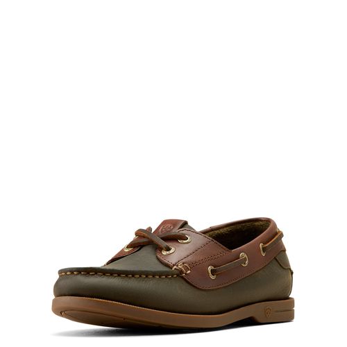 Women's Antigua Boat Shoe in Olive Night, B Medium Width