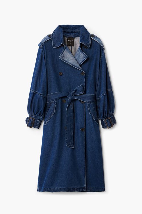 Denim trench coat