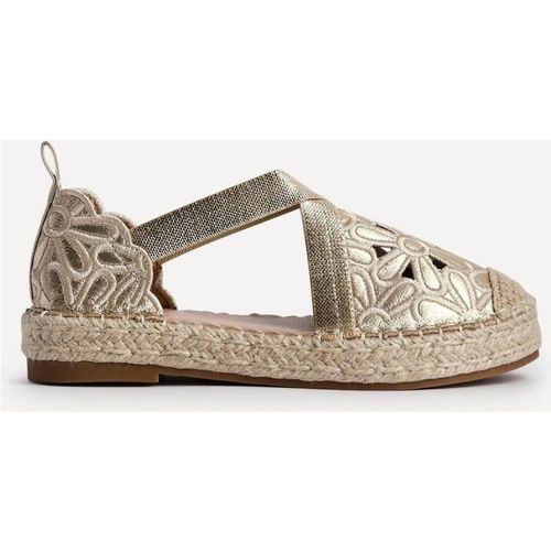 Linzi Jillian Gold Faux Leather Espadrille Sanda