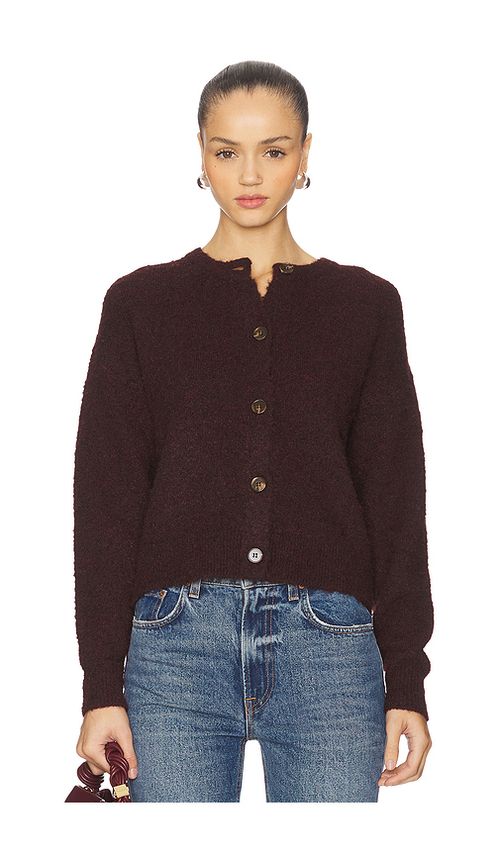 Sanctuary Boucle Cardigan in Dark Crimson. XL also in L, M