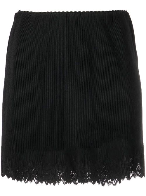Distressed-hem mini skirt - Black