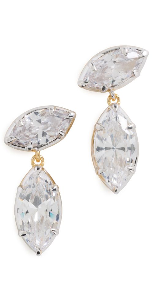 Marquise Georgian Cut Drop Earrings Gold One Size