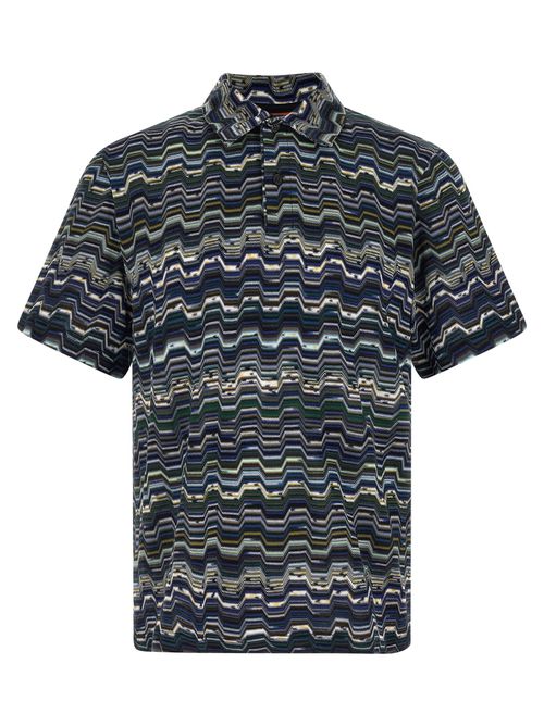 Zigzag Shirt Polo Blue