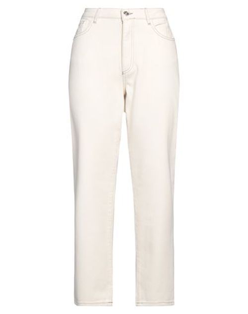 Actitude By Twinset Woman Jeans Ivory Size 28 Cotton