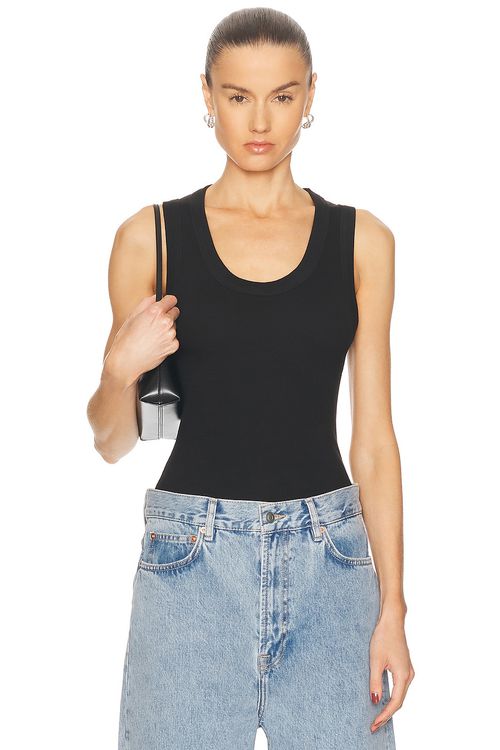 WARDROBE.NYC Scoop Neck Tank in Black - Black.  XL also in
