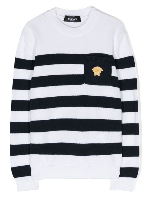Striped cotton jumper - Black
