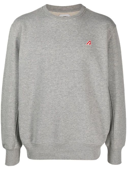 Logo-patch cotton sweatshirt - Grey