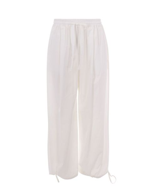 White Regular Drawstring Pants