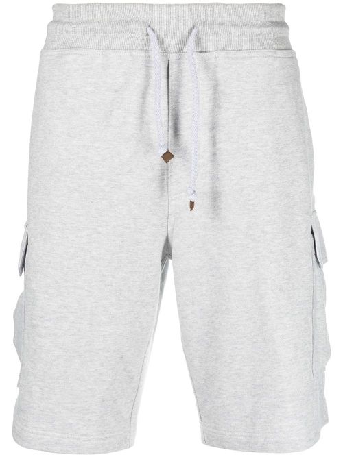 Drawstring-waist bermuda shorts - Grey