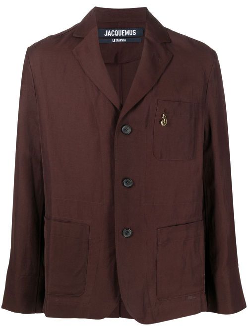 Notched lapels single-breasted jacket - Brown