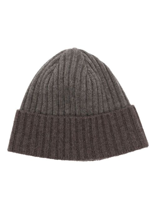Contrast cashmere beanie - Neutrals