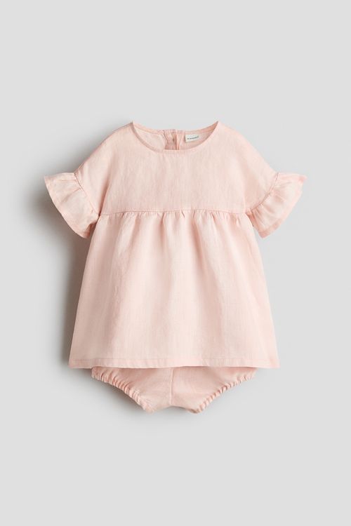 2-piece Linen Set - Light Pink