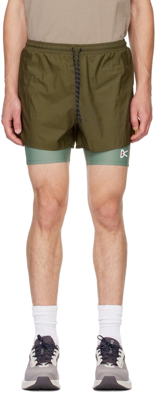 District Vision Khaki Ripstop Layered Trail Shorts