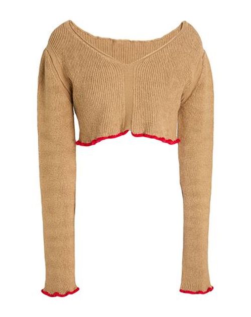 Woman Sweater Camel Size 4 Linen, Polyamide, Elastane