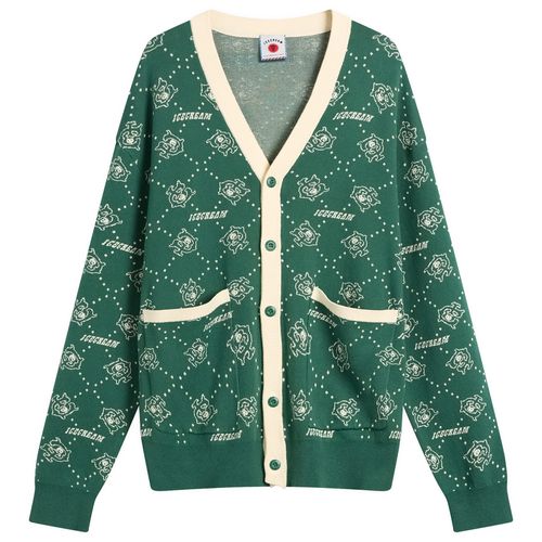 Men's Monogram Knit Cardigan Green