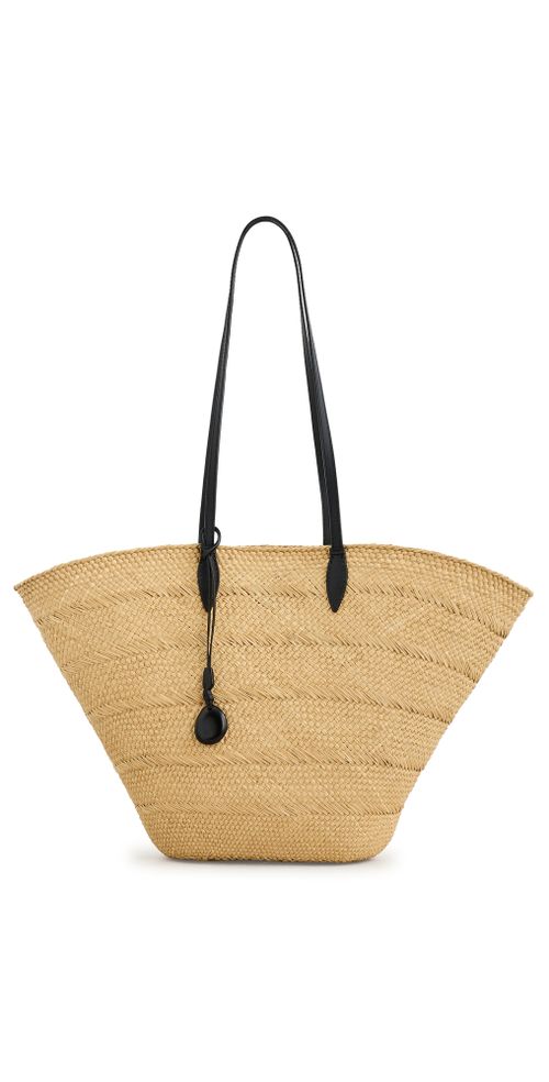The Large Trapeze Basket Tote Bag Taupe/Black One Size