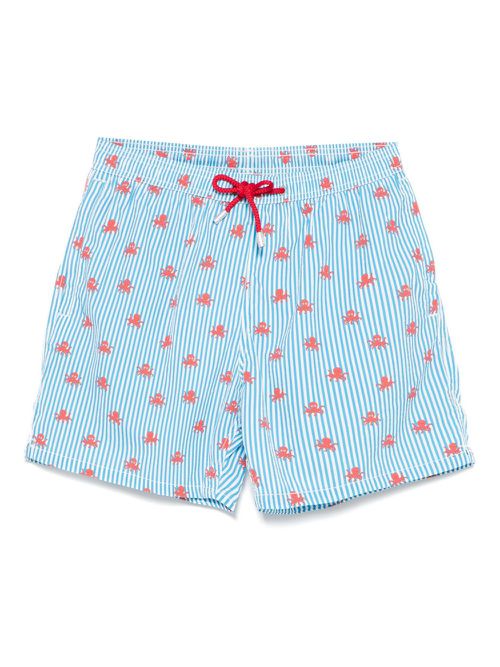Octopus-motif swim shorts - White