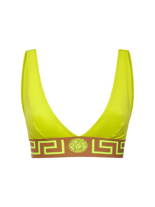 Greca Lycra Triangle Bikini Top
