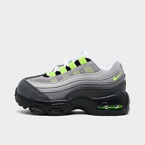 Kids Toddler Air Max 95 Big Bubble Casual Shoes in Black/Cool Grey/Neon Yellow