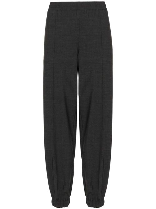 Exposed-seam tapered-leg trousers - Grey