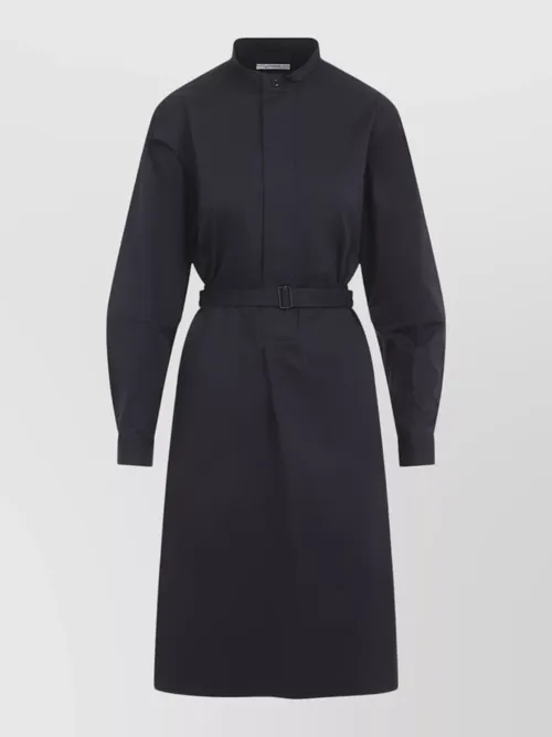 Lemaire - belted cotton satin midi shirt dre