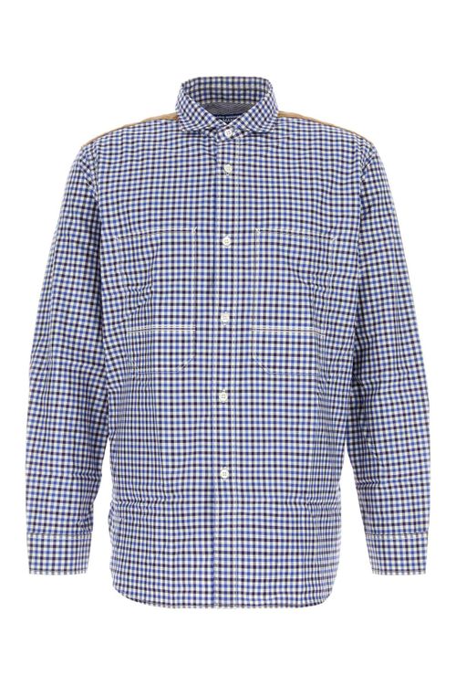 Gingham Cotton Shirt — Blue