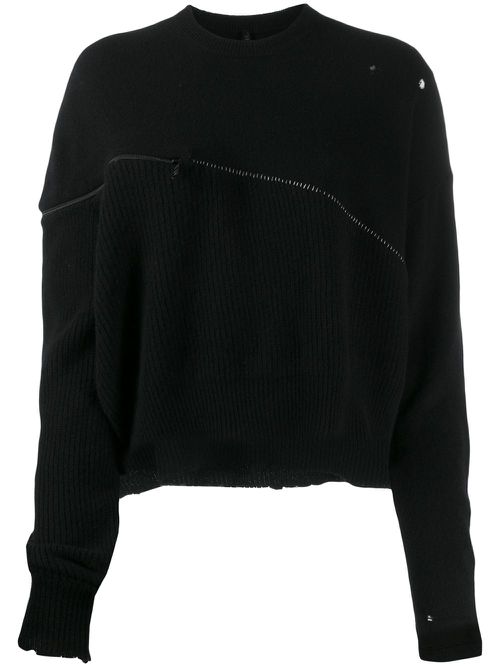 Oversized zipped jumper - Black