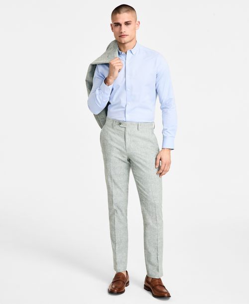Men's Slim-Fit Linen Suit Pants, Exclusively at Macy's - Green