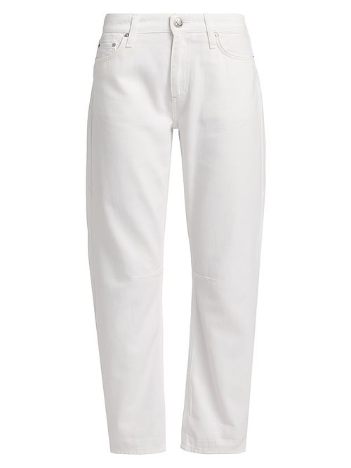 Women's Featherweight Stevie Slim Tapered Barrel-Leg Jeans - White