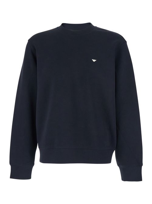 Logo-Embroidered Cotton-Blend Sweatshirt — Blue