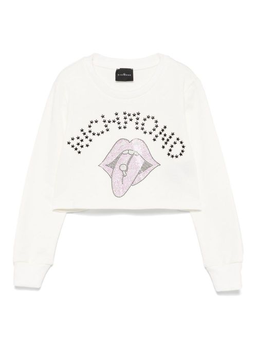 Studded logo sweatshirt - White