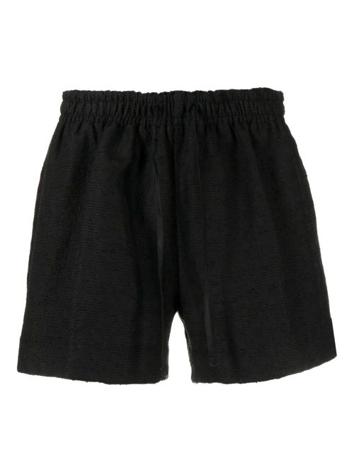 Textured elasticated shorts - Black